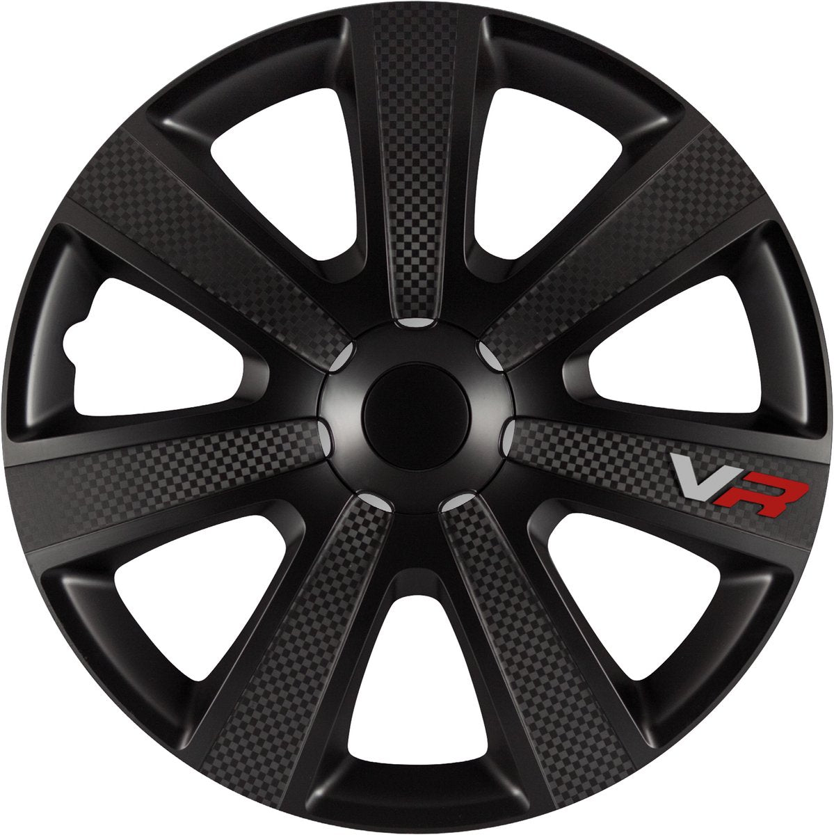 wieldoppen VR Carbon 14 inch ABS zwart set van 4