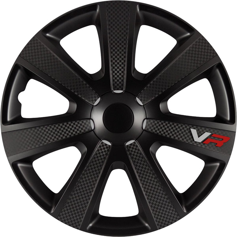wieldoppen VR Carbon 14 inch ABS zwart set van 4