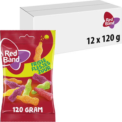 Red band frisse flesjes - snoep - lekker zuur - 12x120g
