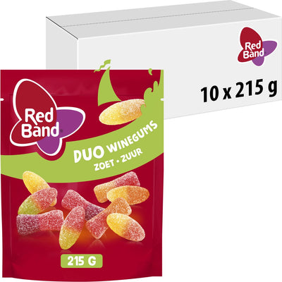Red band duo winegums zoet zuur - snoep fruitige combinatie - 10x215g