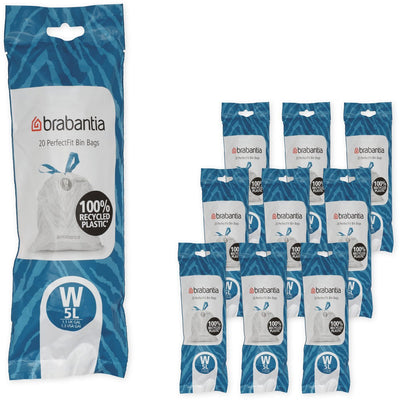 Brabantia perfectfit vuilniszakken - 5 l - code w - 10 rollen x 20 stuks