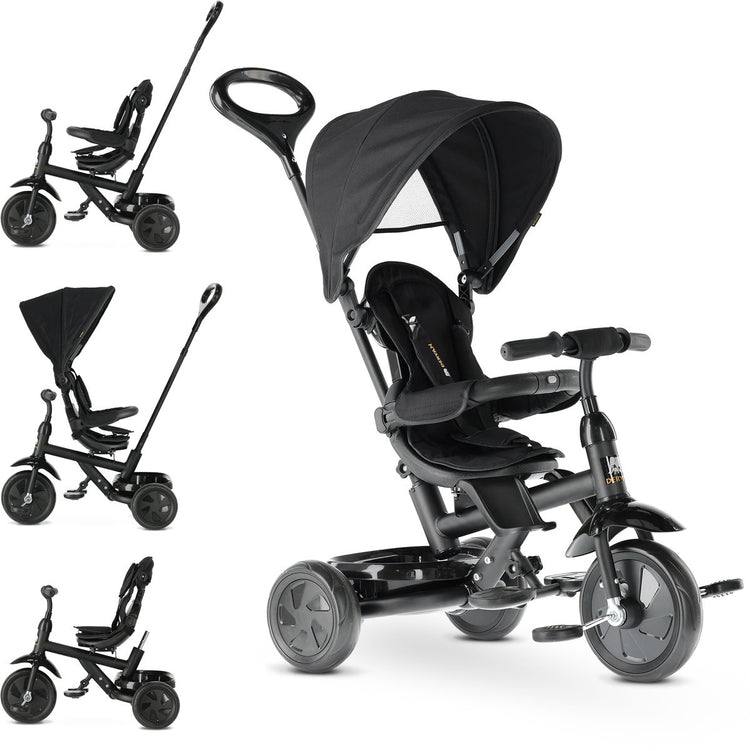 Deryan adventurer driewieler - 5-in-1 kinder driewieler - zwart