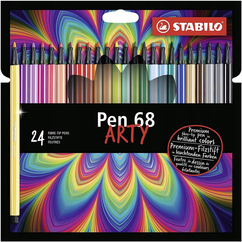 Stabilo pen 68 markers - 24 kleuren set in kartonnen doos