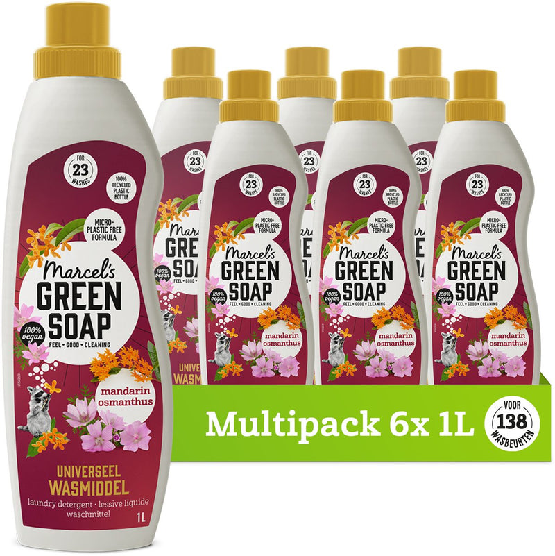 Marcel's green soap universeel wasmiddel - mandarijn osmanthus - 6 x 1 liter - 138 wasbeurten