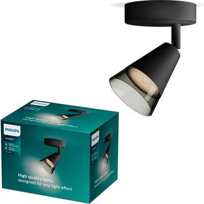 Philips led philips cleft spot - wandspot - met gerookt glas - gu10 led fitting