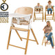 Lionelo celia 3-in-1 houten kinderstoel – van baby tot volwassene – verstelbare zitting voetsteun – 5-punts gordel – eco-leer bekleding – inclusief babyset eetblad – draagvermogen tot 110 kg