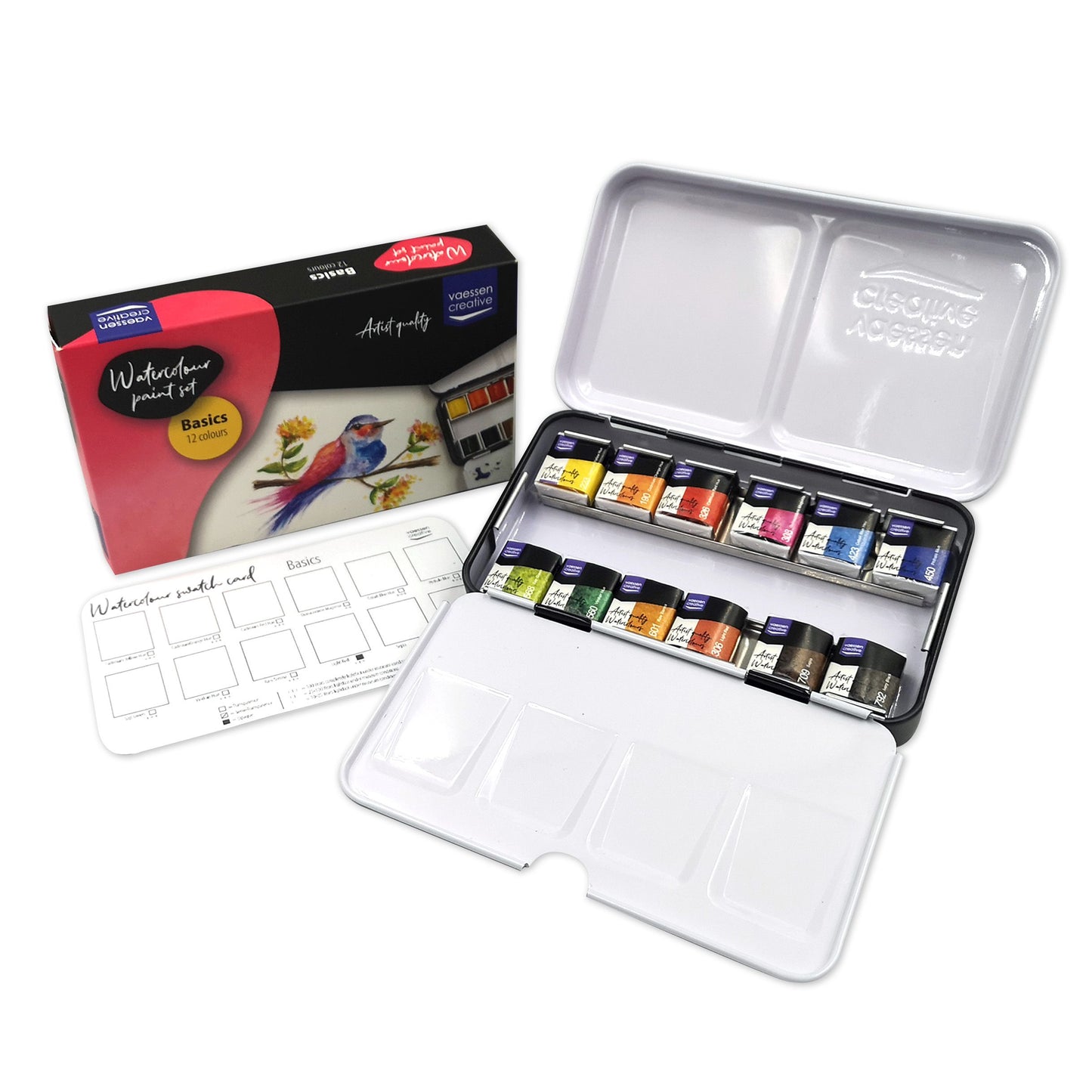 Vaessen creative • aquarelverf set basis 12 kleuren