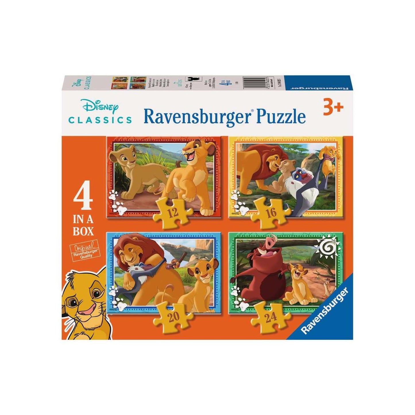 Ravensburger puzzel the lion king - legpuzzel - 12, 16, 20, 24 stukjes