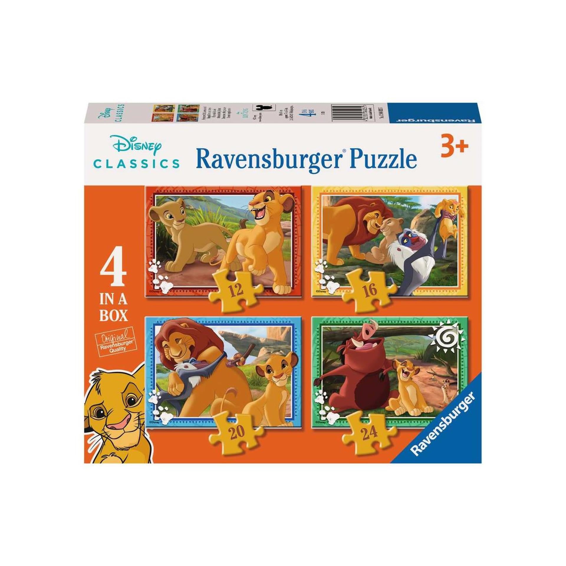 Ravensburger puzzel the lion king - legpuzzel - 12, 16, 20, 24 stukjes