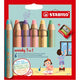 Stabilo woody 3 in 1 pastel - multi talent kleurpotloden - etui met 6 kleuren puntenslijper
