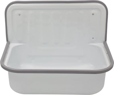 Plieger uitstortgootsteen - uitgietbak - met sifon, plug ketting - wit - 50.5cm x 33cm