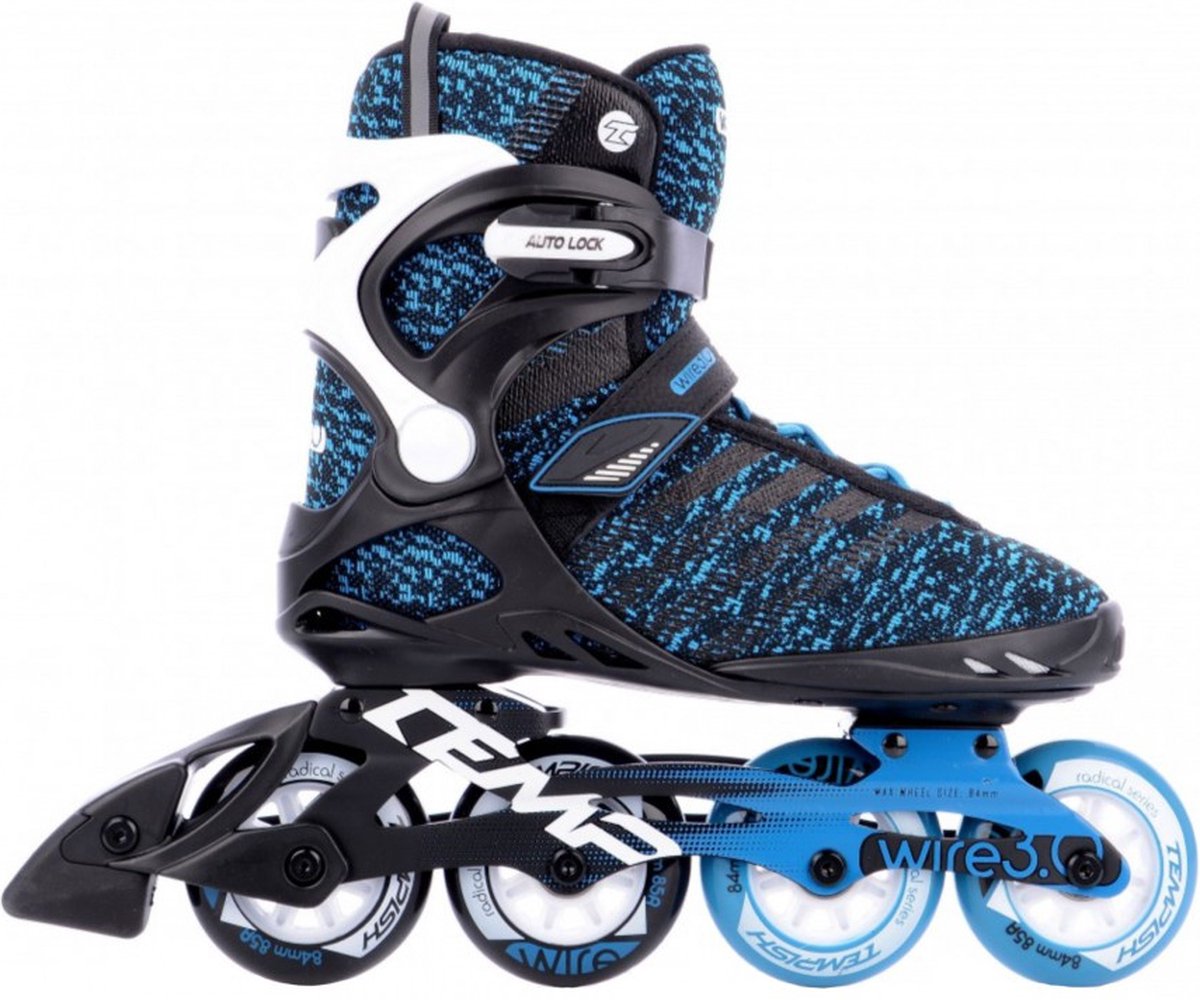 Tempish wire 3.0 84 skeelers – 4x84mm wielen – fitness inline skates – zwart blauw – maat 43