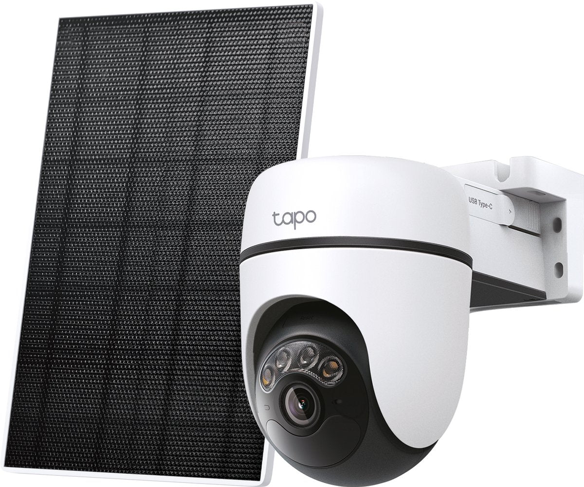 Tp-link tapo c610 kit beveiligingscamera buiten met zonnepaneel - 2k 3mp - ip65 - ai detectie -wifi camera