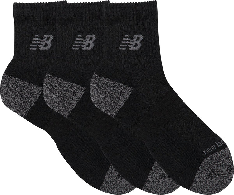 New balance active qtr socks 3 pack unisex sportsokken - black