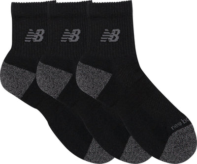 New balance active qtr socks 3 pack unisex sportsokken - black