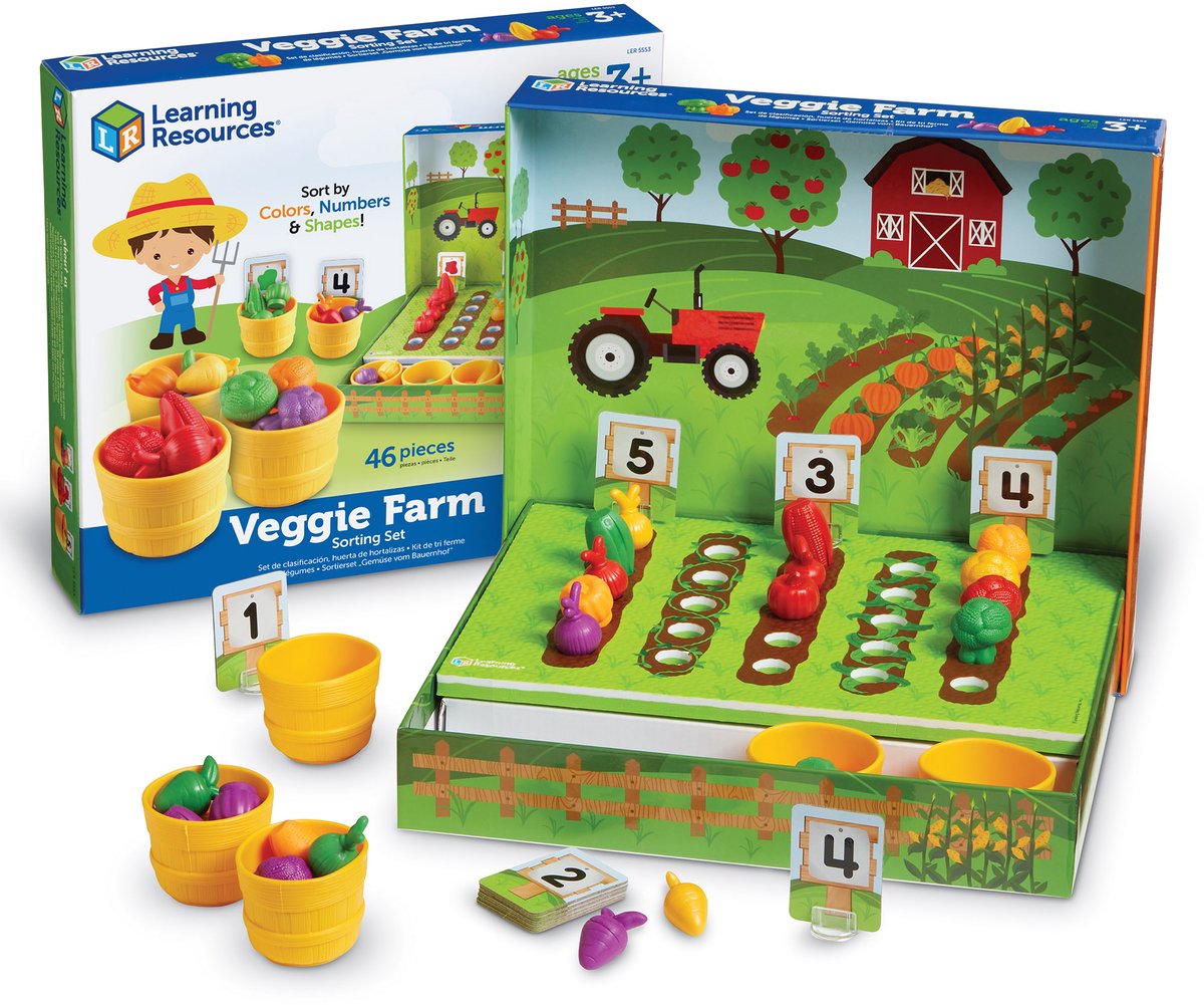 Learning resources veggie farm - groenteboer sorteerset - 1+
