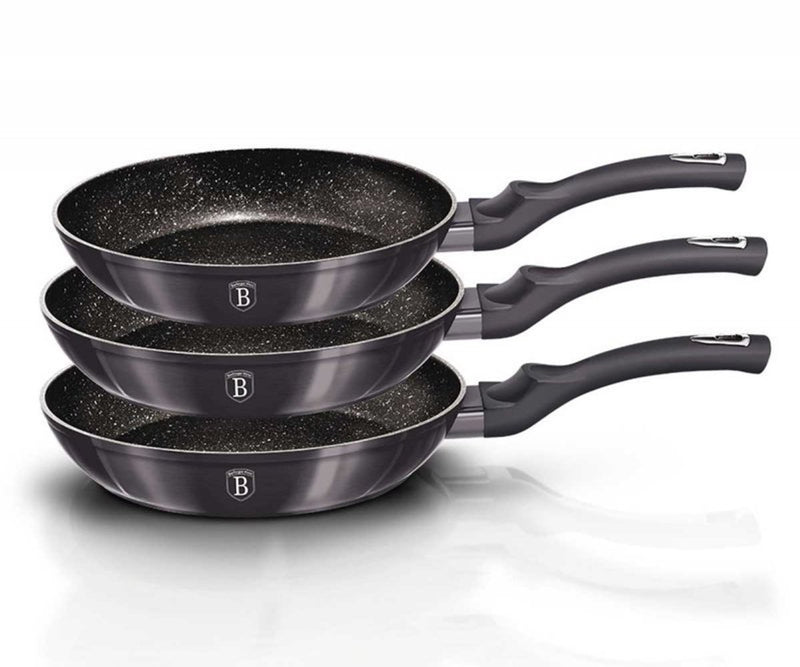 Berlinger haus carbon pro serie - pannenset - granieten coating - ø20, ø24, ø28 cm