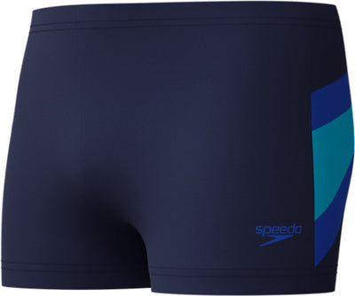 Speedo hyperboom aquashort heren - zwembroek heren - chloorbestendige zwemshort heren - zwemboxer heren met trekkoord - marine blauw - s