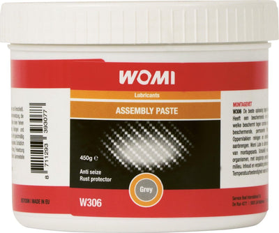 Womi montagevet w306 – 450 g – grijs – drukbestendig corrosiewerend – voor zware belasting – professioneel montagevet