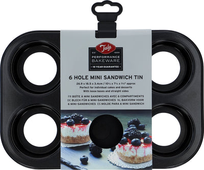 Tala performance - mini taartvorm - 6 x 8 cm - set van 6 - losse bodem - antiaanbaklaag - pfas-vrij