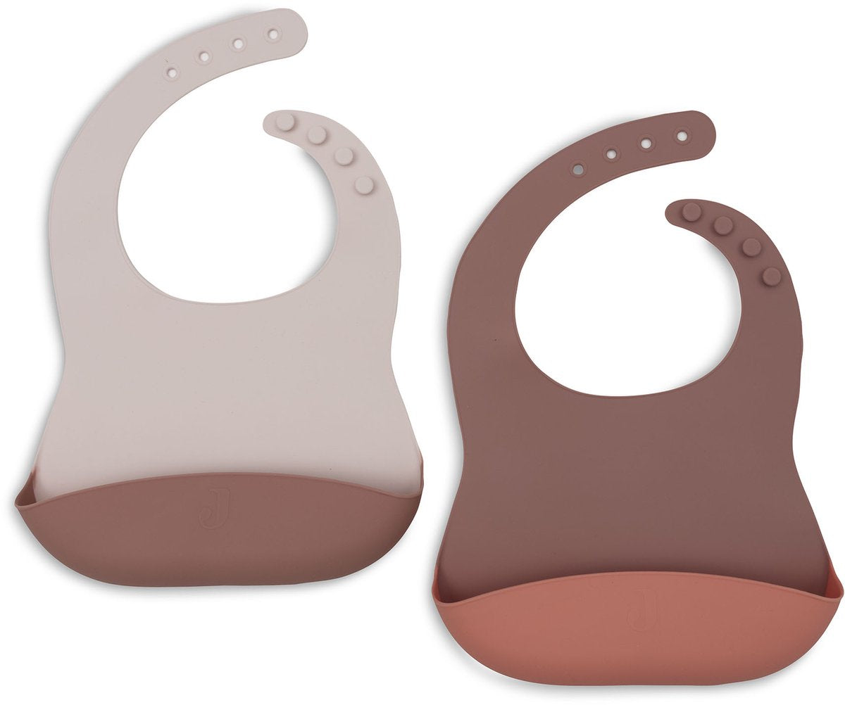 Jollein slabbetjes siliconen - 2 stuks - blush shades