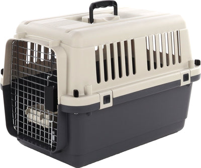 Flamingo transportbox hond s 61×40×41 cm – transportkooi nomad donkergrijs