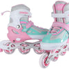 Street rider inline skeelers roze groen verstelbaar, maat 33-36
