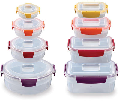 Joseph joseph nest lock 8-delige vershoudbakken set, rond vierkant
