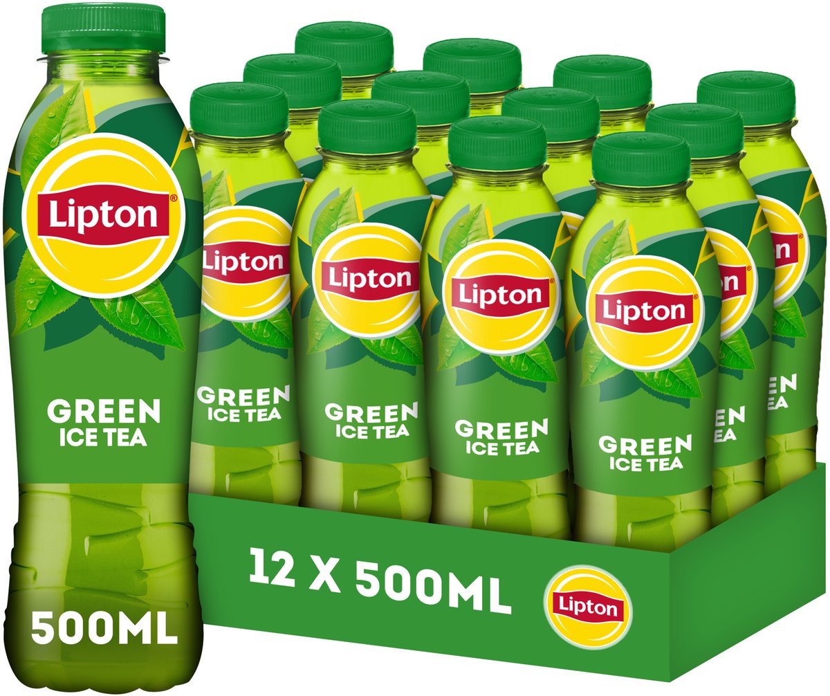 Lipton ice tea green fles - original - laag in suiker - 12 x 500 ml - voordeelverpakking