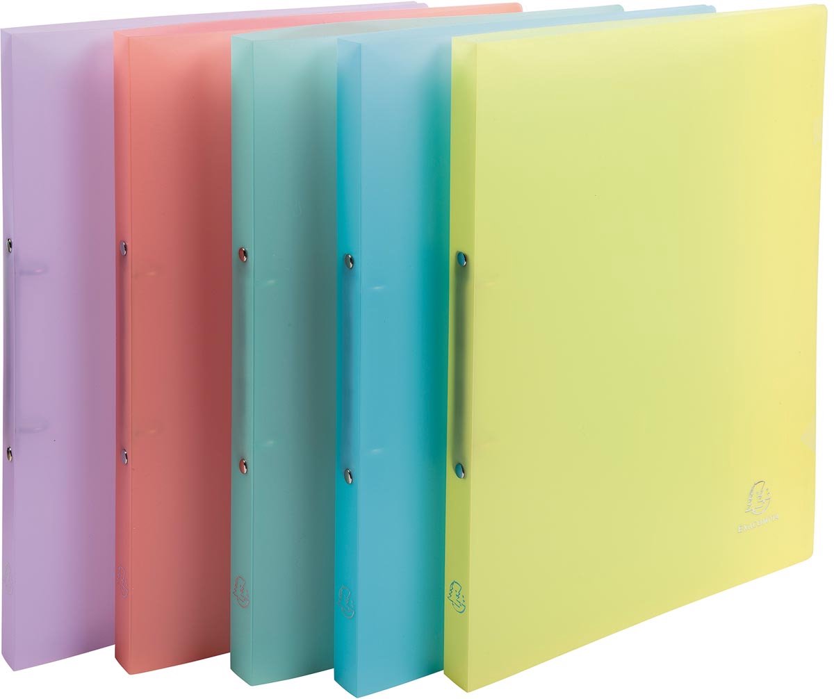 Exacompta ringmap chromaline ft a4, 2 ringen van 1,5 cm, geassorteerde pastelkleuren 5 stuks