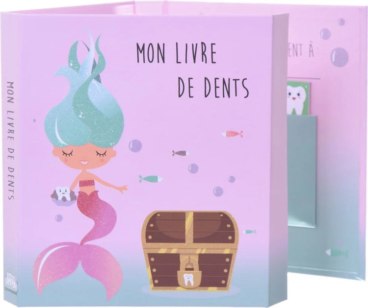 Toothwonders - la sirene - livre de collection de dents avec fermeture magnétique