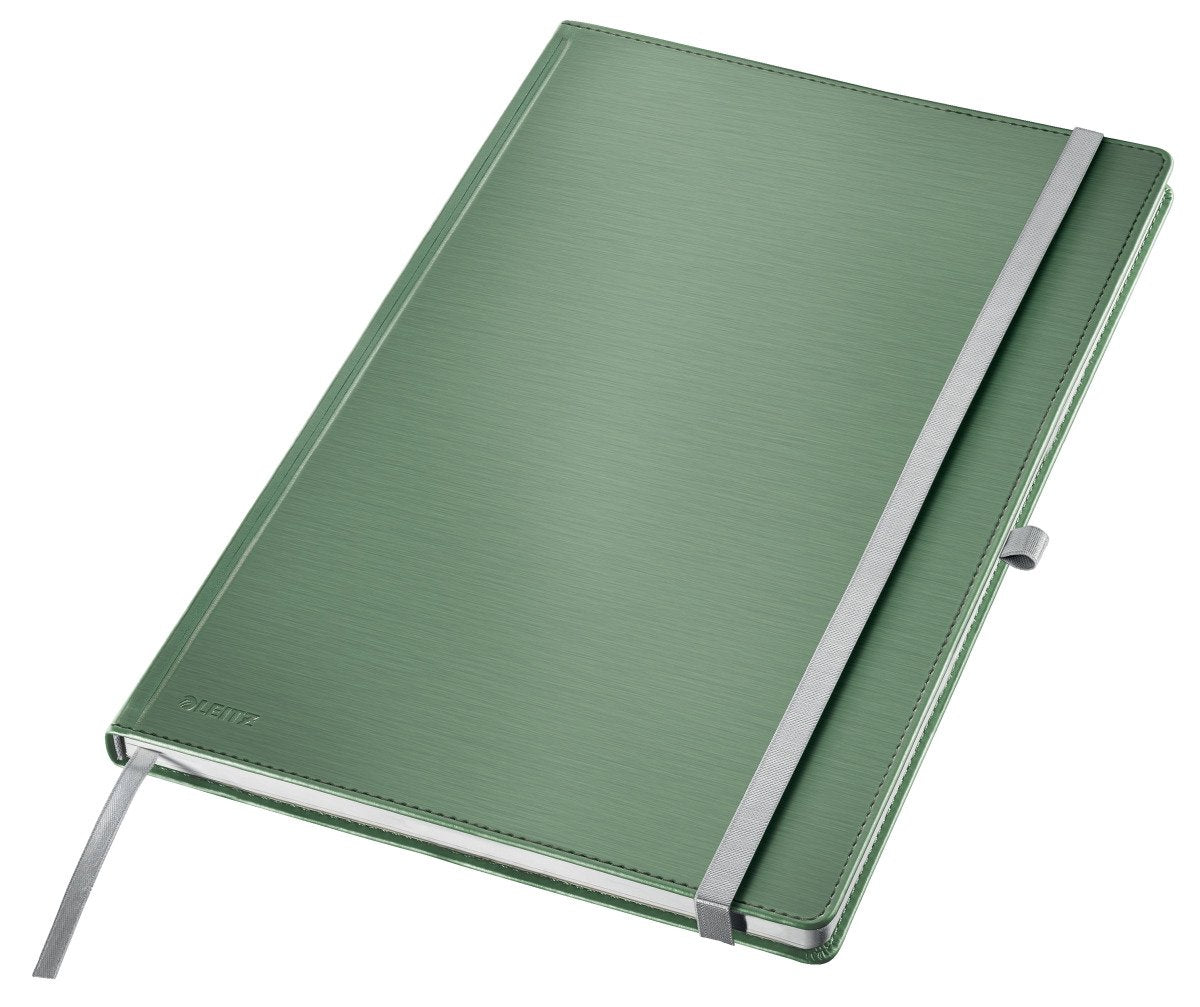 Leitz style notitieboek a4 gelijnd - met hardcover - 100 grams papier - zee groen