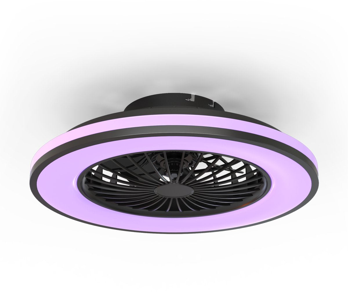 Calex plafondventilator met led-verlichting - afstandsbediening met timers - rgb koud‑ tot warm wit licht - ø 49cm