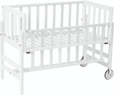 Geuther betty co-sleeper, aanschuifbed, wieg - met wielen - 45x90 cm - babybedje tot 9 kg - massief beukenhout - wit