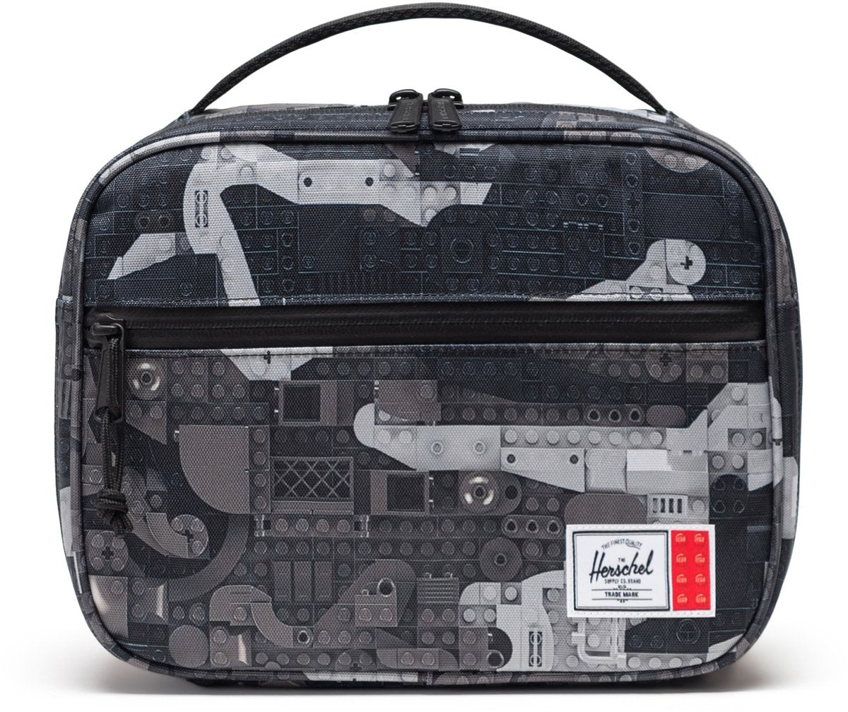 Herschel lego pop quiz lunch box - abstract bricks black