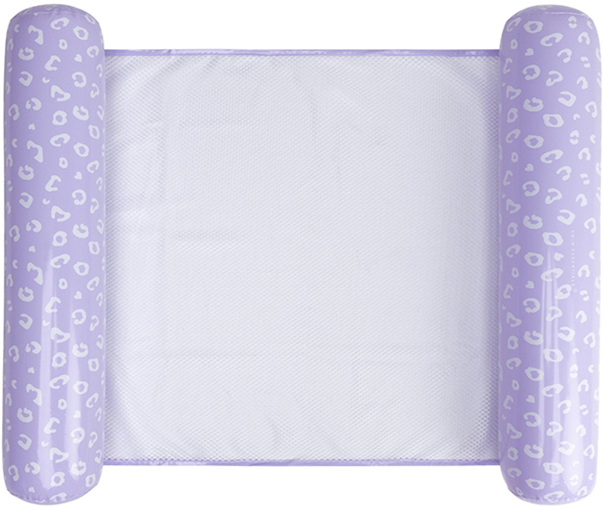 Swim essentials - waterhangmat - 117 cm - lila - luipaardprint - suntanner