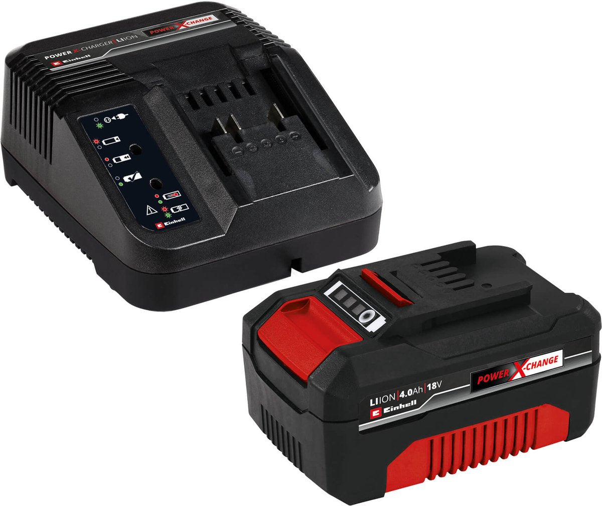 Einhell 18 v 4.0 ah power x-change starter kit - 1x 4.0 ah accu en snellader - universeel voor alle power x-change machines