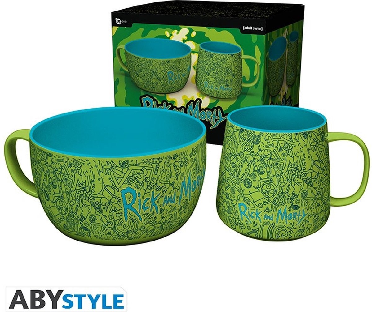 Aby style rick and morty ontbijt set (mok kom)