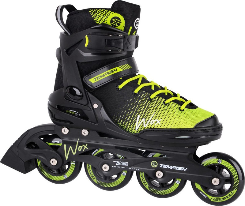 Tempish wox 84 skeelers volwassenen - 4x84mm wielen - fitness inline skates - zwart groen - maat 41