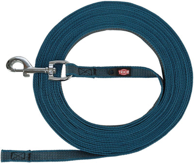 Trixie hondenriem sleeplijn met rubber anti slip petrol blauw