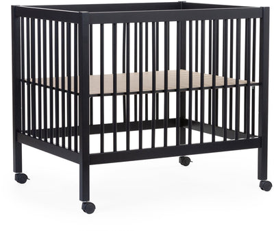Childhome park 97 box met wieltjes - hout - 0 tot 36m - zwart - 98 x 78 x 82 cm