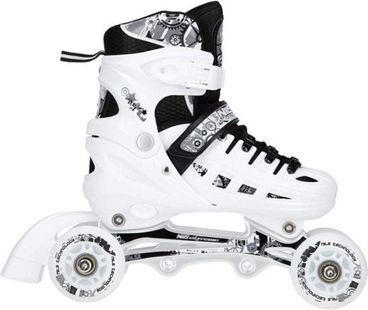 Nils extreme nh10905 - 4-in-1 led inline skates - verwisselbare hockeystaals - wit
