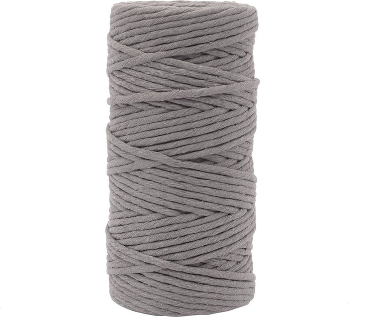 Vaessen creative macrame touw - donkergrijs - 3mmx100m