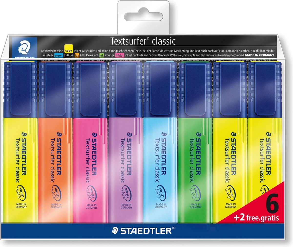 Staedtler textsurfer classic tekstmarker - promo set 6 + 2 gratis