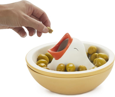 Balvi - snack en tapas schaal hungry bird wit - keramiek - diameter 16 cm