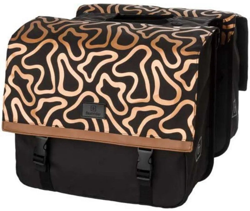 Fastrider - nara dubbele fietstas trend - inhoud liter 33 kleur zwart - waterafstotend polyester