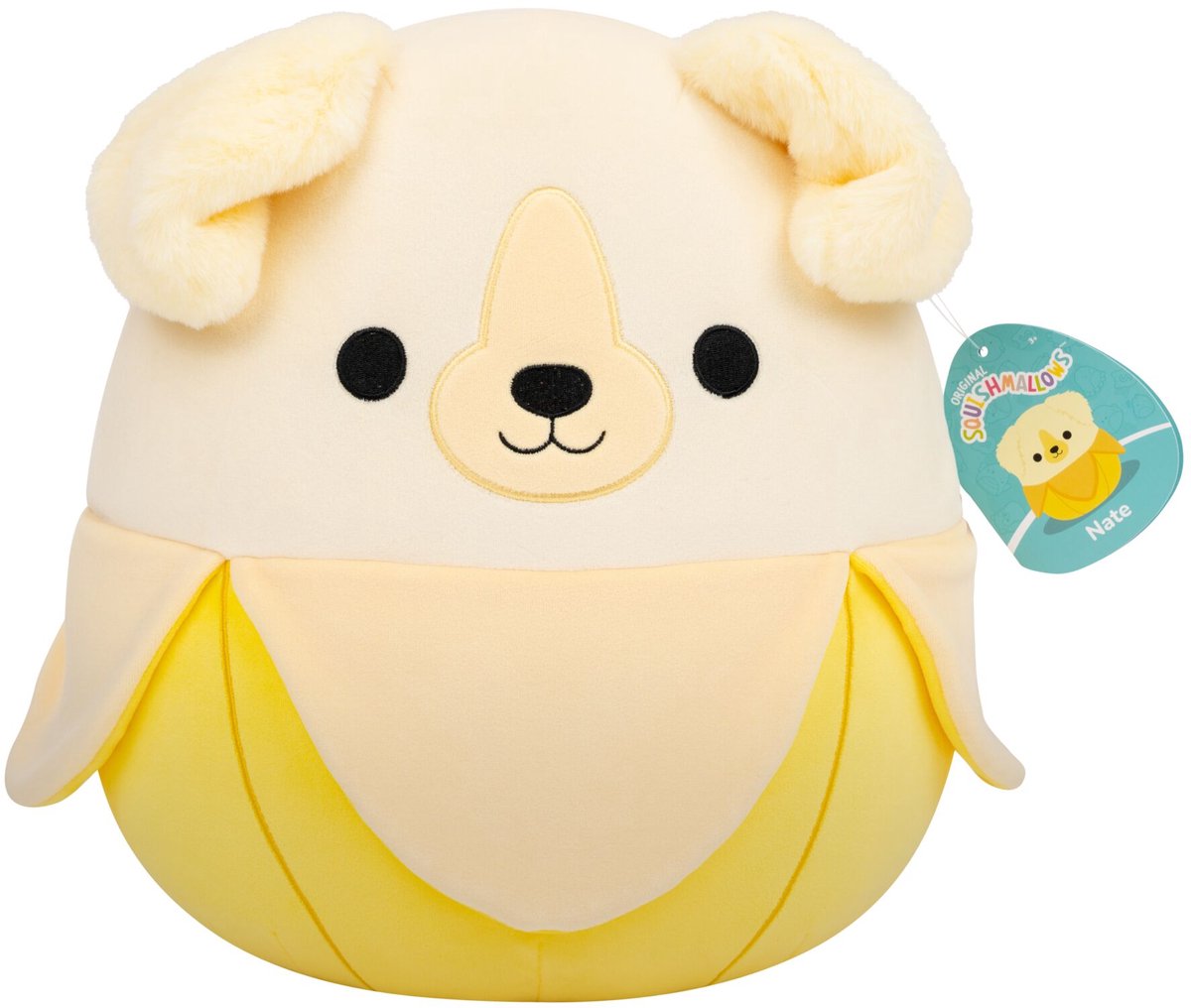 Jazwares squishmallows - medium plush (nate - golden retriever banana) - 30cm plush