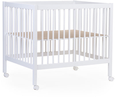 Childhome park 97 - box met wieltjes - verstelbaar op 3 hoogtes - hout - wit - 98x78x82 cm