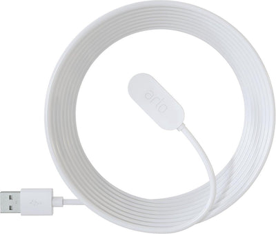 Arlo magnetische stroomkabel voor binnen (wit) - stroomkabel - gecertficieerd accessoire - 2,4 m magnetische stroomkabel - compatibel met ultra 2 (+xl), pro 5, pro 4 (+xl), pro 3, go 2 beveiligingscamera's floodlight - vma5000c-100eus