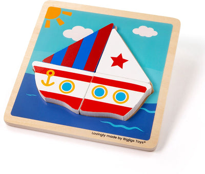 Bigjigs houten puzzel boot